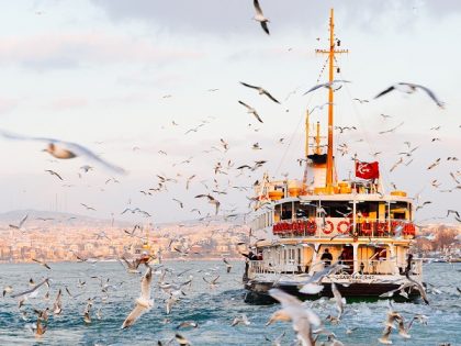 Istanbul ferry sailing in to Bosporus Sea in winter - istanbul_image_video